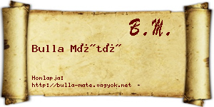Bulla Máté névjegykártya