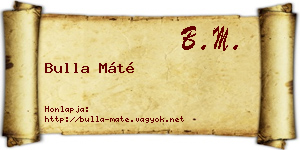 Bulla Máté névjegykártya